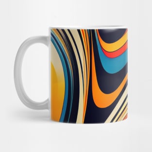 Liquid Swirl Contemporary Abstract Pattern in Orange, Yellow, Black, Navy, Blue, Green, Brown, Cream, Gold, Red Mug